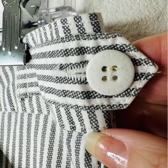 Sanctuary White & Gray Striped Cropped Utility Trouser Pant Cinched Ankle 27 - Picture 7 of 15